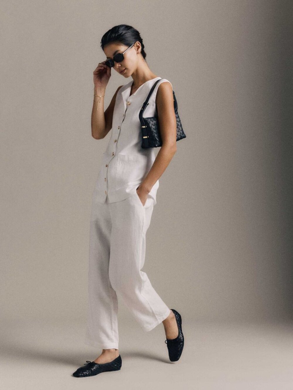 NWT- Quince 100% European Linen Pants in White